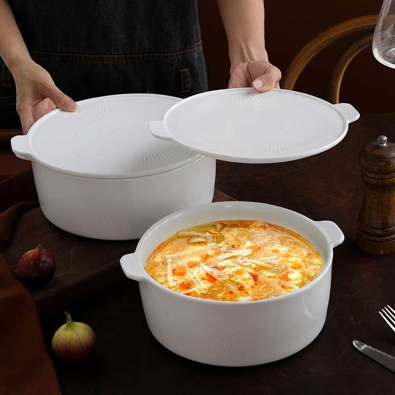 家用双耳带盖汤锅陶瓷汤窝创意炖盅纯白大号容量汤碗汤盆酒店餐具,3C数码配件,USB灯,淘宝优惠券,粉丝福利购,淘宝优惠卷