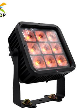 不夜天9颗18瓦户外防水电池无线遥控铸铝投光灯RGBWA UV 六合一