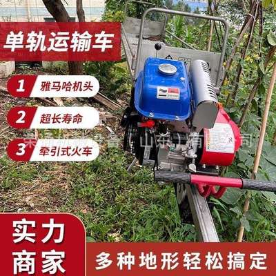 农用运输轨道车山地茶园果园单轨运输车爬坡载物汽油运输机