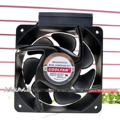 COOLFAN 16062 G16062HA2BL-W-C 220v耐高温 机柜冷却 16cm风扇