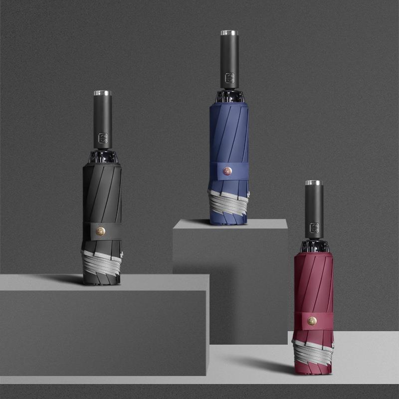 新款超大号全自动收缩伞安全防回弹节节收反向伞车载高端晴雨两用