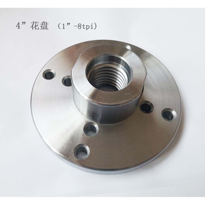 青岛厂家木工车床主轴4"花盘1”-8tpi(中心孔直径25.4mm/33