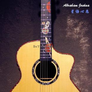 亚伯拉罕星语心愿深海奇缘36/41寸全单板民谣吉他加振电箱旅行琴
