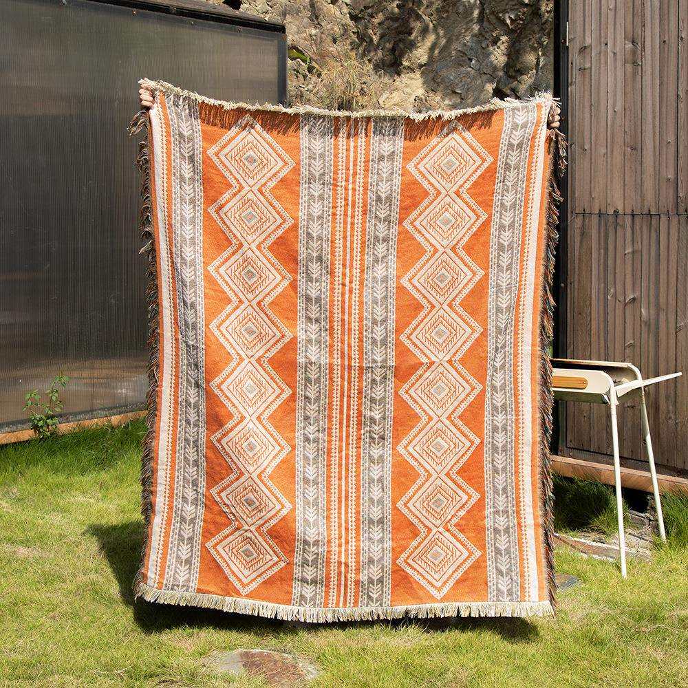 波西米亚露营毯线毯沙发毯印第安毯子户外露营线毯