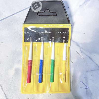修表工具 原装瑞士 BERGEON 30102S 四支装点油笔注油笔 钟表维修