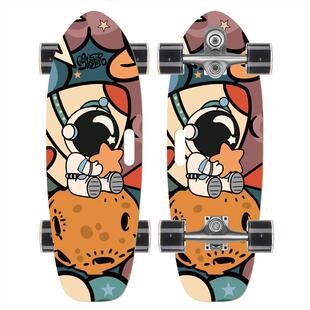 陆地冲浪滑板四轮旋转免蹬扭动前行板闪光轮男女生代步刷街滑板车