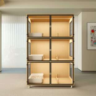 实木猫笼子别墅柜子猫窝猫舍猫房玻璃展示柜子育雏保暖保温柜箱笼