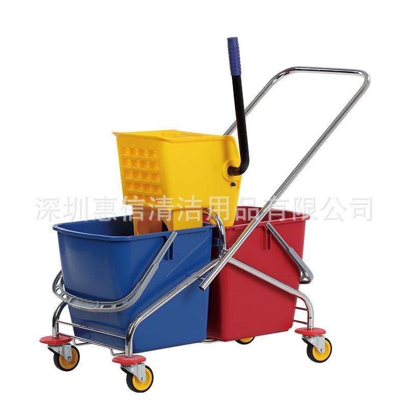 白云清洁AF08071大号双桶下压侧压式60L榨水车柞水车挤水桶拖把桶