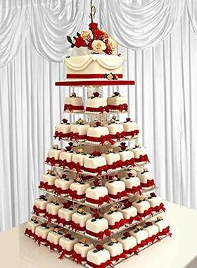 7层方形亚克力蛋糕架 婚礼水果摆放架 有机玻璃蛋糕架Cake Stand