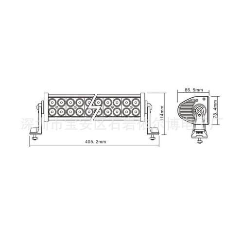 LED工作灯72W长条形 Working light LED light bar car headlamp