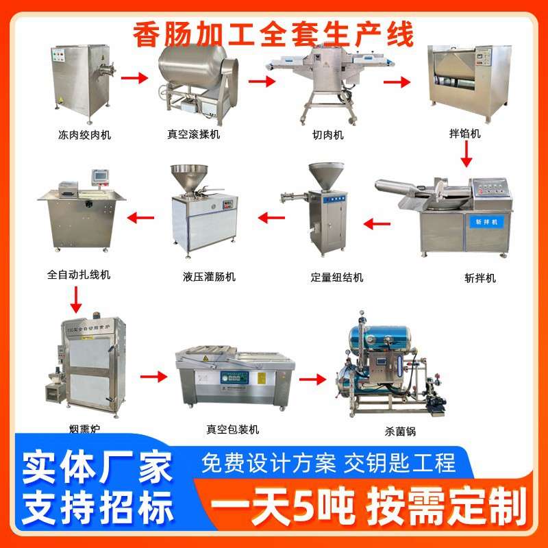 宠物香肠加工搅拌设备香肠肉馅水饺馅加工生产机器蒜红肠烘干机