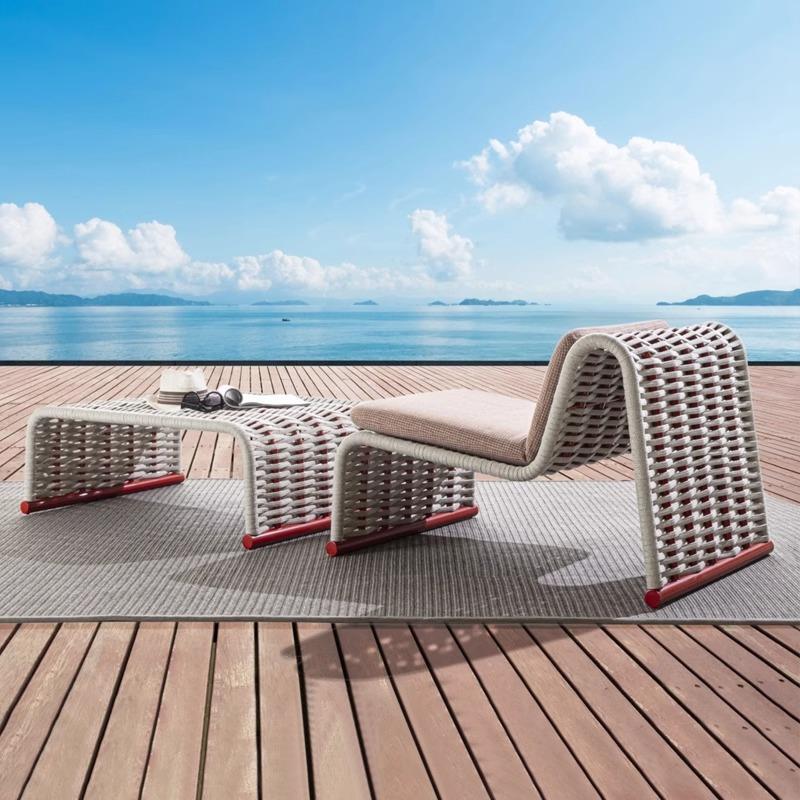 户外休闲沙发别墅阳台单人藤椅家用椅子藤编民宿室外花园露天家具