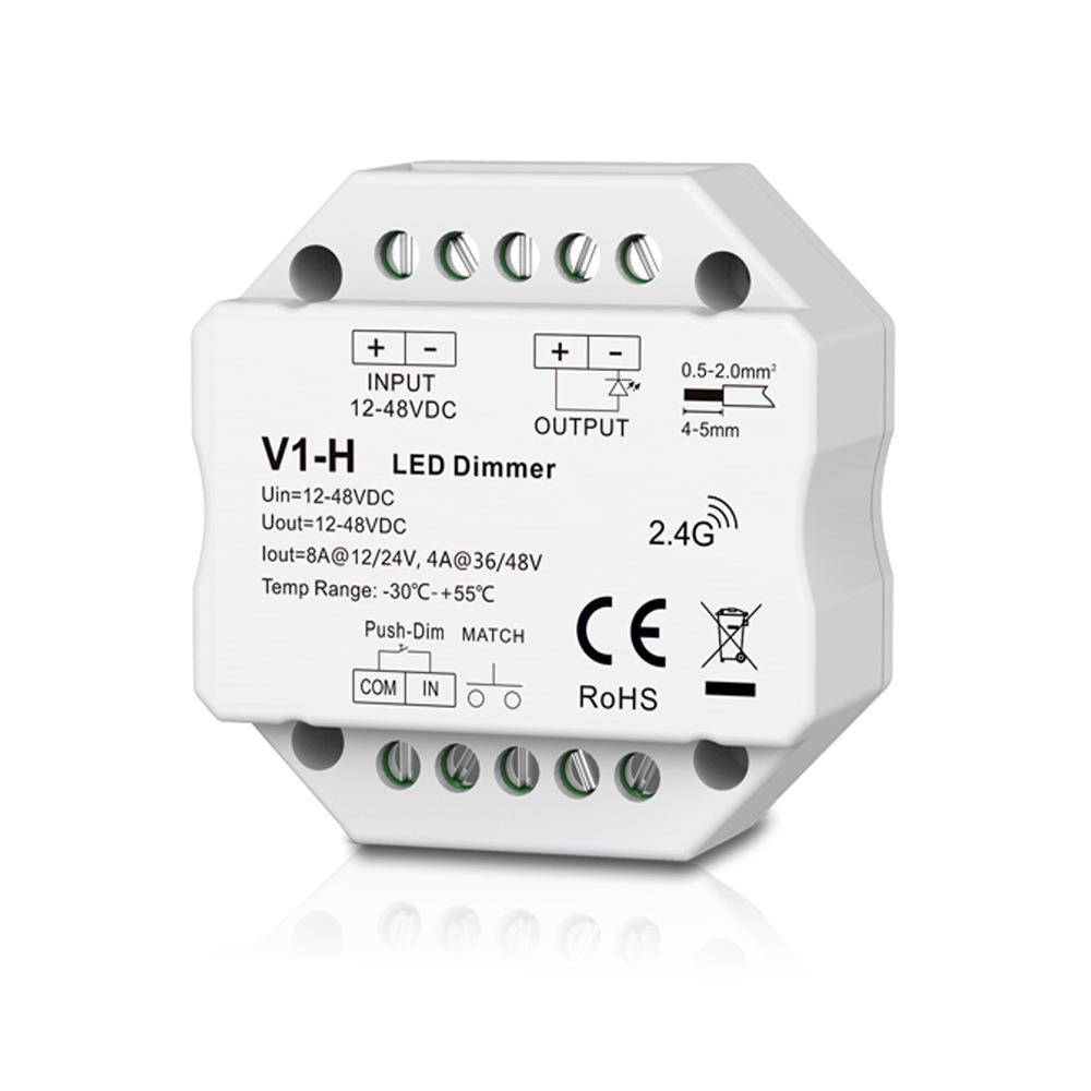 V1-H/P DC12-48VRF⾃复位开关调光 86盒安装 PWM频率可选认证5年