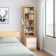 高储物柜一体简约现代简易置物架多功能床卧室款 床头柜边小型书架