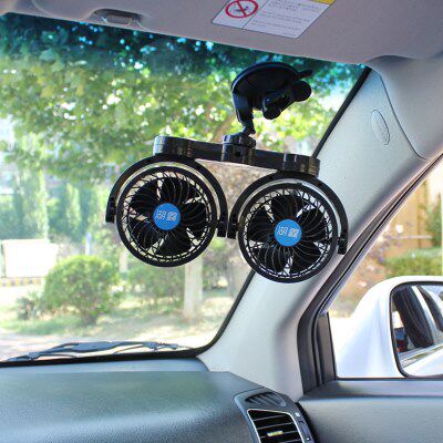 大24V风迷你12V吸盘车载电风扇大汽车用小风扇双头电扇强力货车