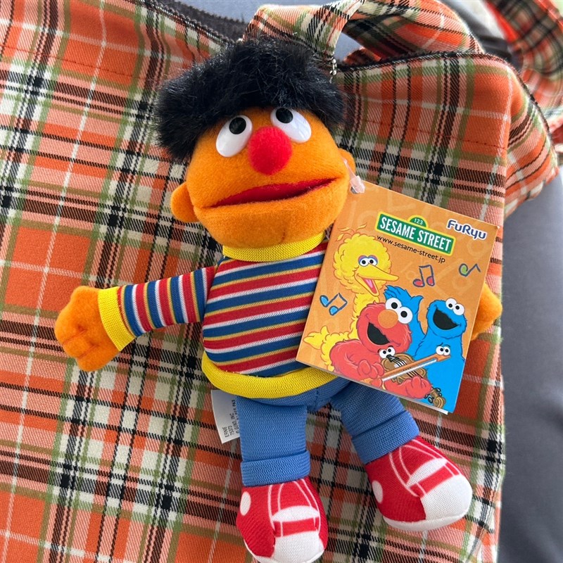 灵魂挚友f卡通芝麻街猪小姐和厄尼毛绒公仔包包书包小挂件饰品