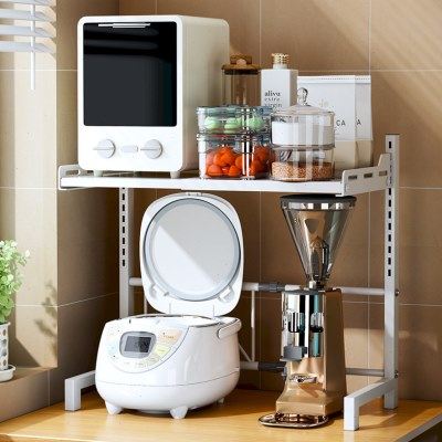 可调节伸缩电饭锅架厨房置物架微波炉烤箱厨具架子锅碗瓢盆收纳架,厨房/烹饪用具,微波炉置物架,淘宝优惠券,粉丝福利购,淘宝优惠卷