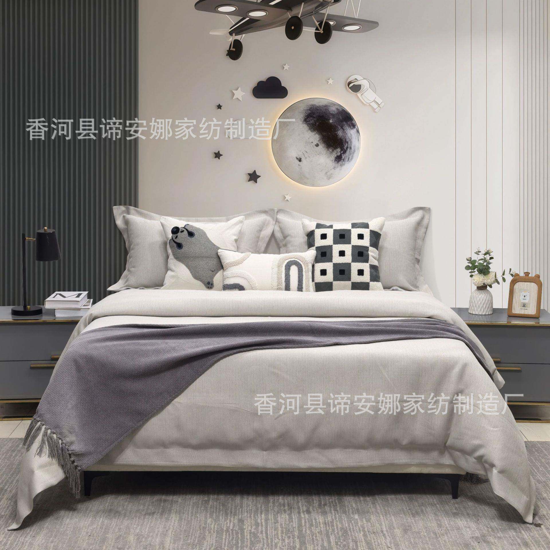 展厅床品高端样板间家具配套床品 青少年奶油风软装设计床上用品