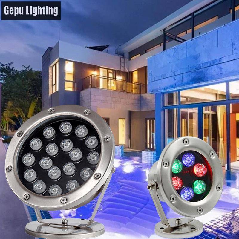 led水底灯防水喷泉水池鱼池灯水景水下灯水底七彩涌泉景观水底灯