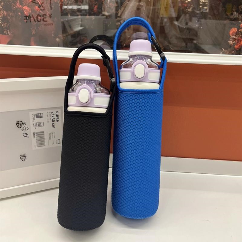 杯袋花伴森保温g杯套1000ml650ml水壶套学生长背带防摔运动保护套