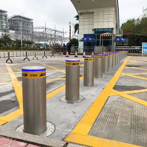 中旺 全自动液压学校挡车柱不锈钢路桩智能防撞路桩升降路障遥控