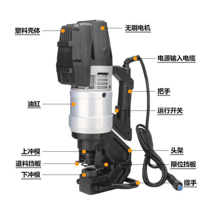 手提式电动液压冲孔机无刷电机NMHP-22/32开孔器角铁铁板打孔工具