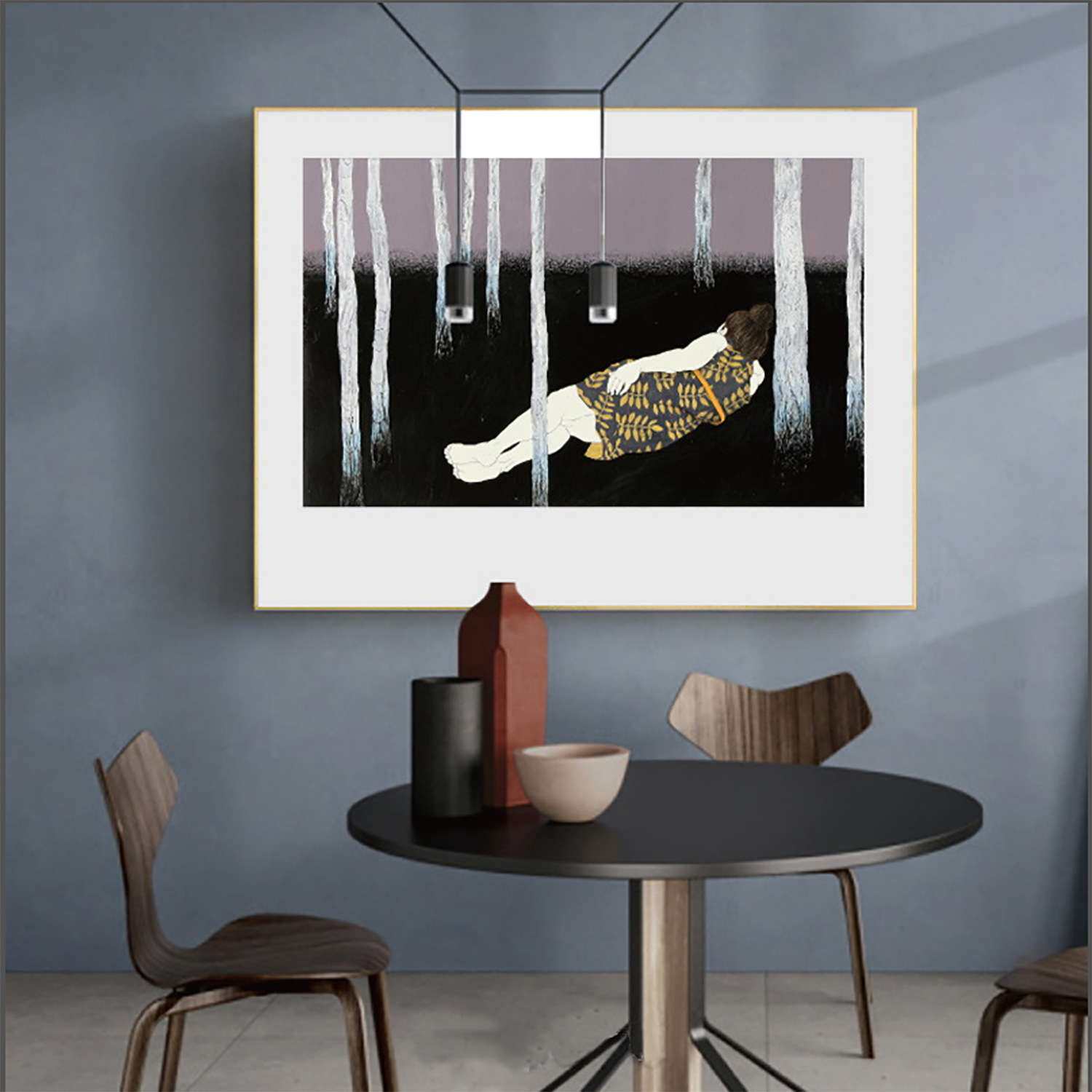 定 制画心艺术北欧极简客厅装饰油画样板房书房咖啡厅手绘挂画