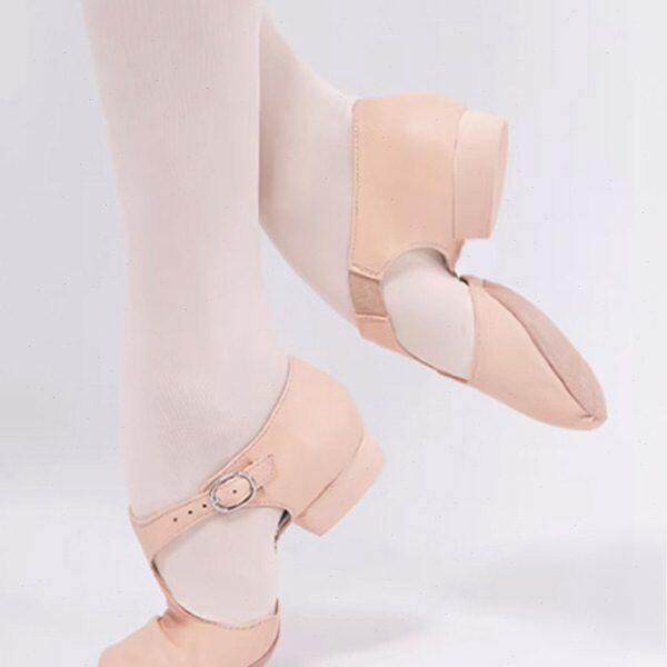 舞鞋跟真皮民舞蹈鞋带鞋芭蕾软底肉色鞋女形体教师舞蹈鞋女练功鞋