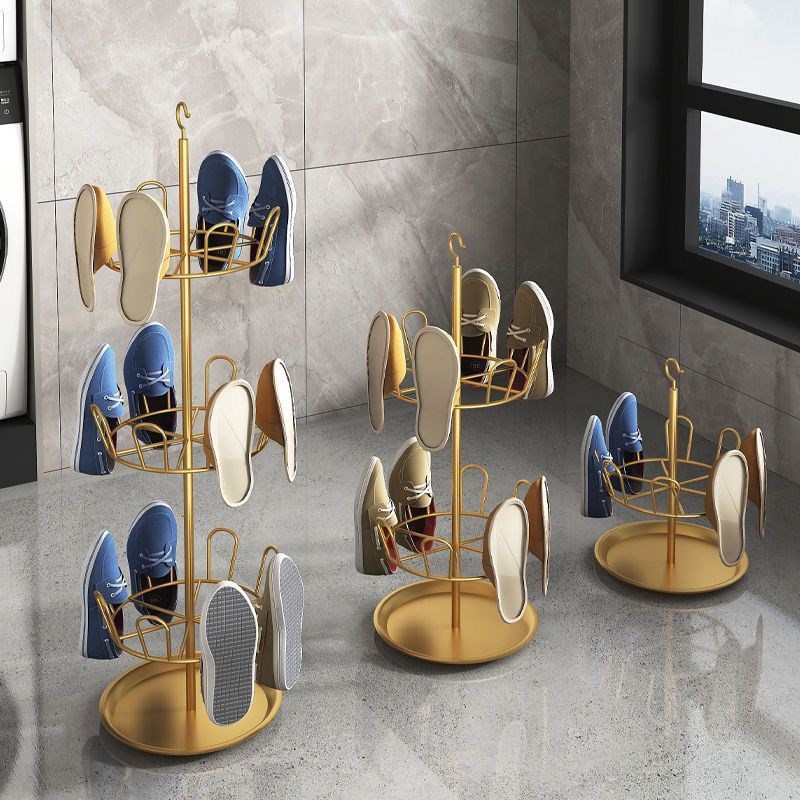 旋转鞋架晾c鞋架室外阳台落地铁艺晾晒鞋架旋转挂鞋架晒鞋拖鞋神