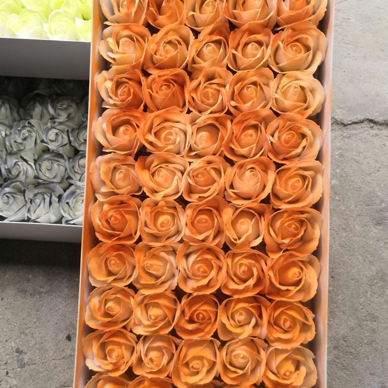 三层香皂玫瑰花头碎冰蓝向日A葵康乃馨肥皂花头带底托送花杆