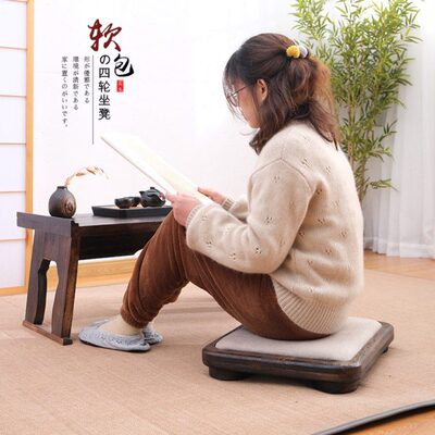日式实木正坐椅和式国学跪坐禅修跪拜打坐茶几榻榻米喝茶小矮凳