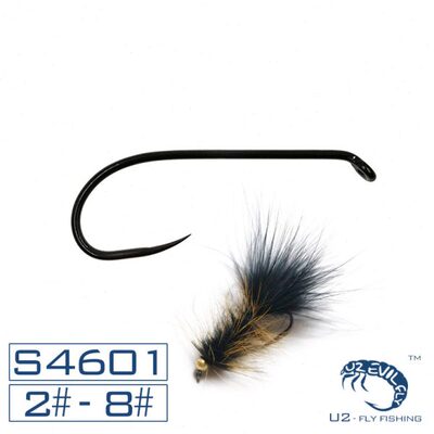 60枚 S4601飞蝇裸钩 饰带钩 溪流钩 冰溪飞钓 长柄钩 假饵 垂钓
