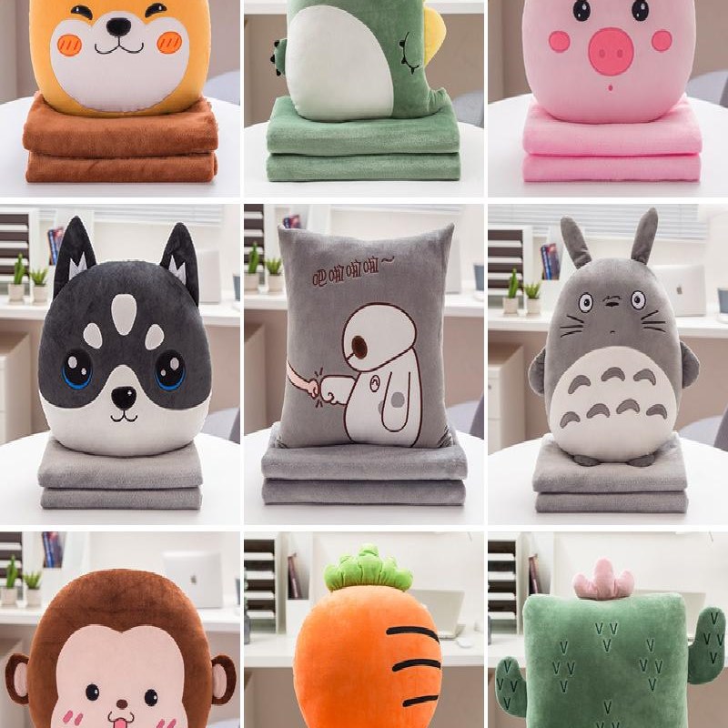 抱枕被子两用靠枕折叠毯汽车内靠垫G枕头二合一空调办公室午睡