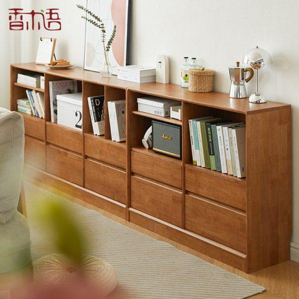 实木矮书柜书架斗柜矮柜地柜落地格子电视柜家用储物柜餐边柜新款,住宅家具,组合书柜,淘宝优惠券,粉丝福利购,淘宝优惠卷