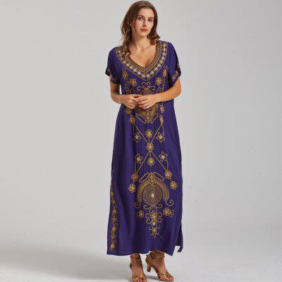 罩衫人棉比基尼泳衣沙滩袍长绣花度假连衣长裙女防晒外套新款外搭