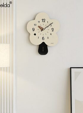 创意2024de网红简约现代钟表挂钟花朵客厅aMan新款艺术挂墙时钟ld