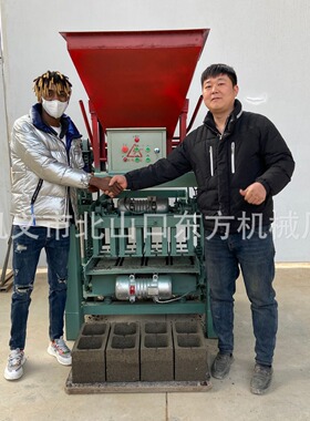 4-35B料斗老外390-190-190方孔空心水泥砖机多功能成型机电动制砖
