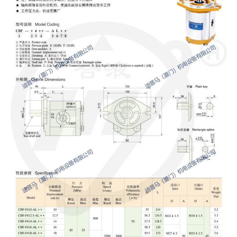 HC-1012BF.ALAL5BF合肥 齿轮泵ALCF4 -CPCP10源F4--E5-长BFPHC-