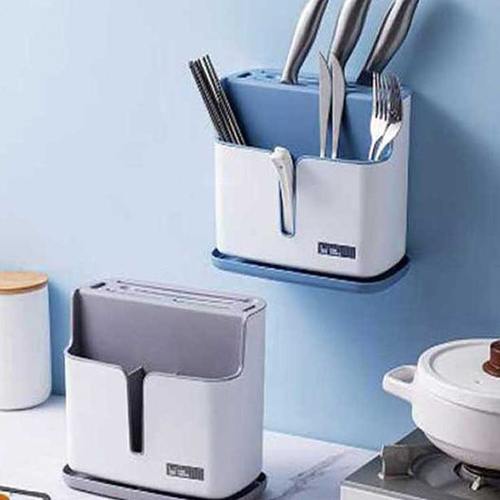 筒筷笼一体置物架沥水厨房家用筷刀架筷笼子托壁挂式筷子筒收纳盒