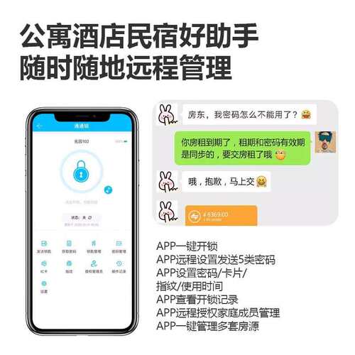 酒店客房智能门锁 民宿公寓 IC 磁卡刷卡锁防盗门通通锁密码锁