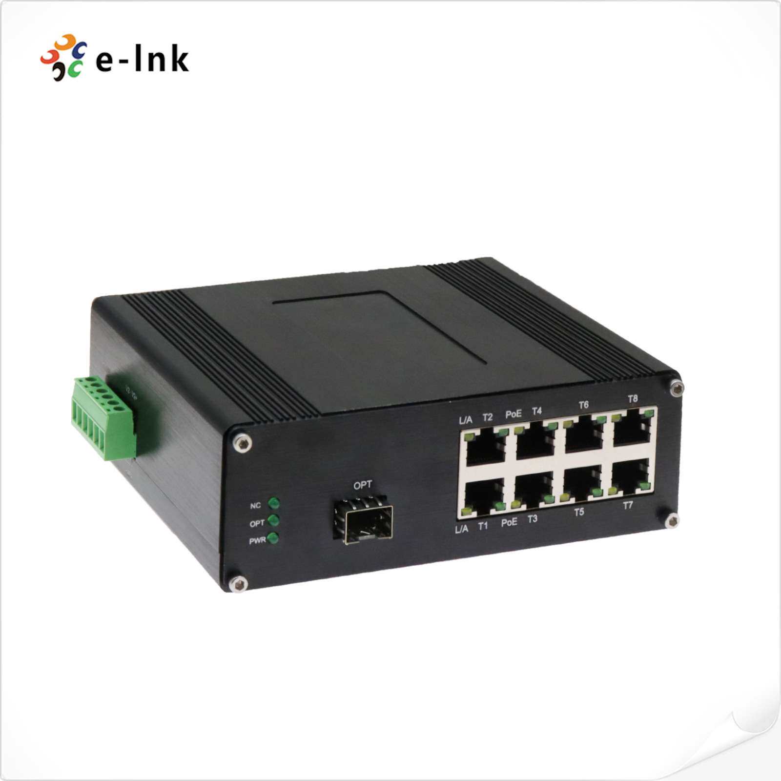 LED显示屏专用收发器-工业级千兆1光8电PoE可选 SFP口