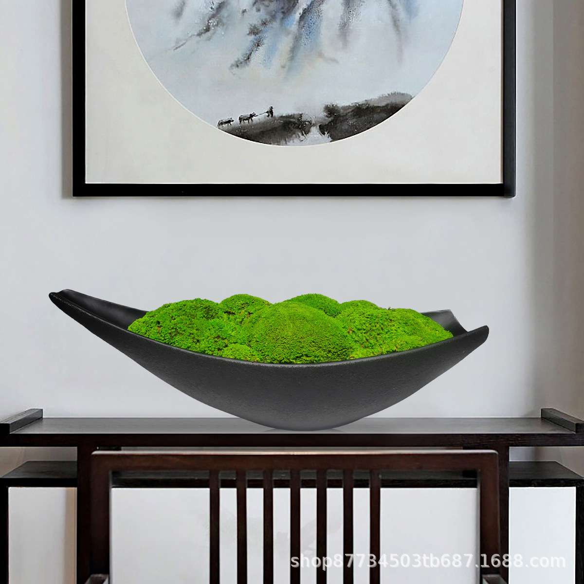 新中式仿真苔藓景观盆景青苔造景铺面茶室桌面玄关工艺品摆设摆件