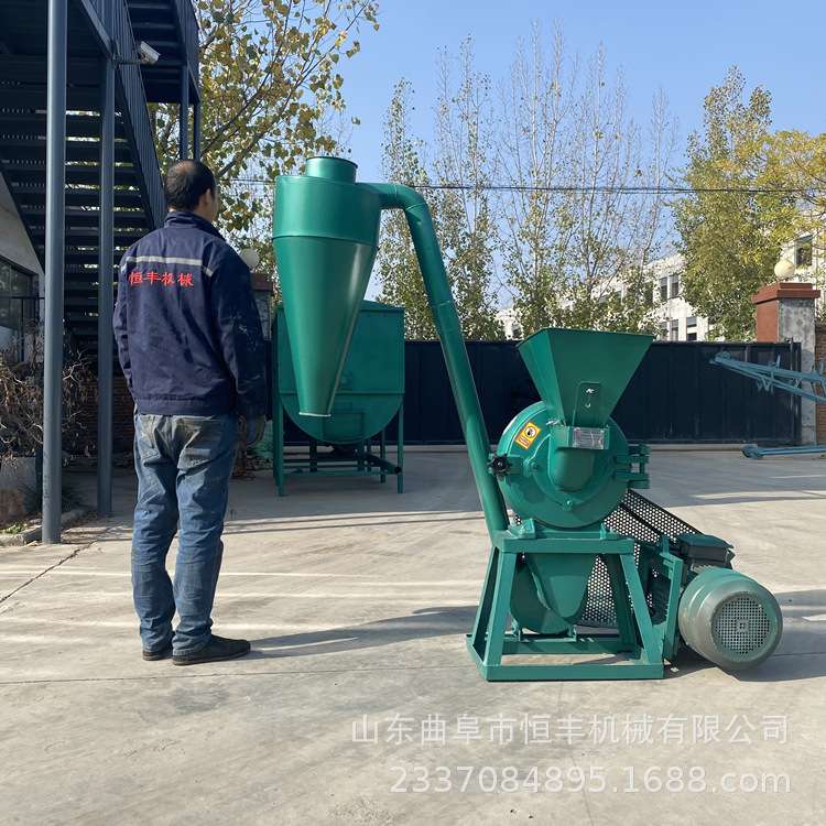 除尘款锯末竹粉树叶桑叶细粉机 360型石墨炭渣碳粉石灰铝屑粉碎机