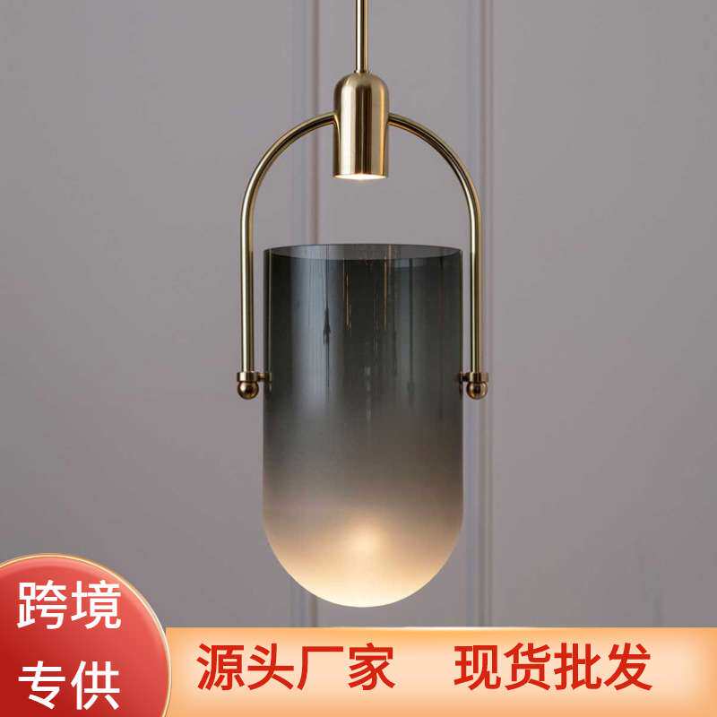 北欧后现代简约创意个性床头水桶小吊灯餐厅吧台玻璃LED灯具