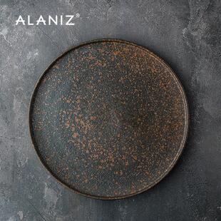 alaniz南兹OMSO陶瓷托 托盘平盘浅盘圆形大号创意水果盘家用欧式