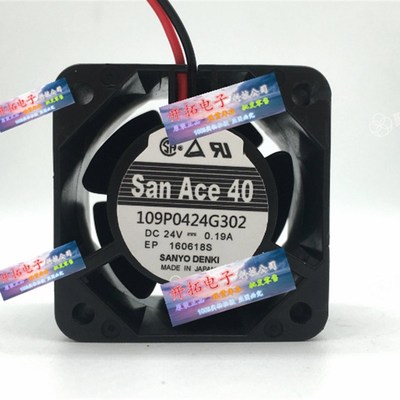 原装日本三洋109P0424G302 DC24V 0.19A 40*40*28MM 双滚珠风扇