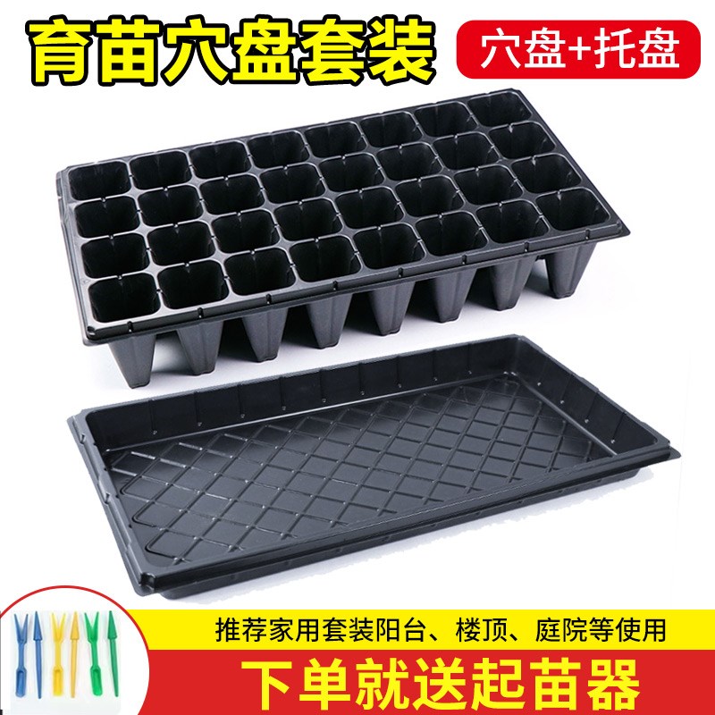 育苗盘穴盘塑料育苗盆营养钵播种器家用蔬菜种子花卉育苗菜盘托盘