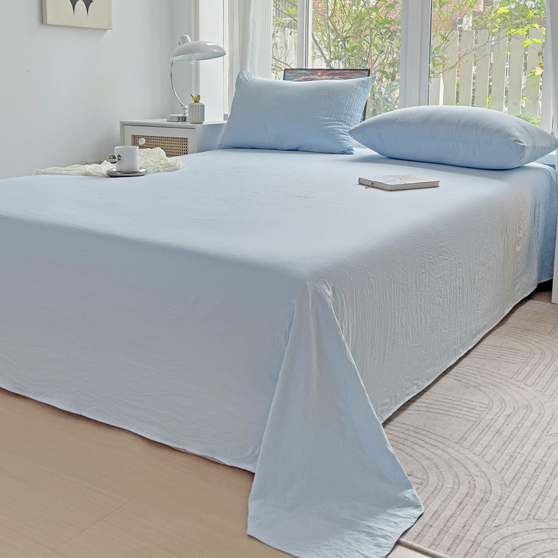水洗棉床单单件0.l9米1.5m单人学生宿舍磨毛现代简约被单双人1.8