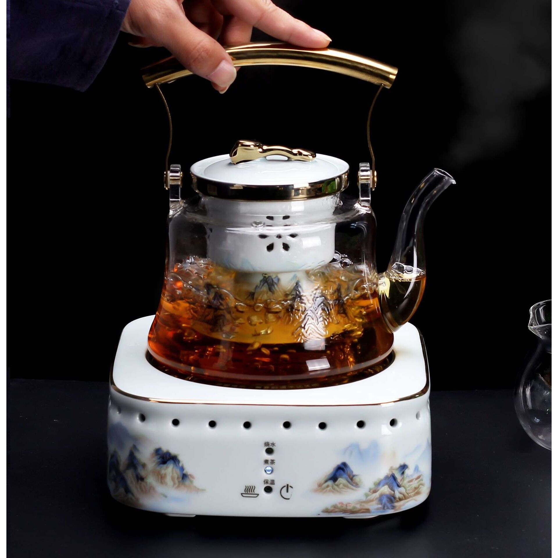 水果茶煮茶器2022年新款电陶炉小型烧蒸茶养生壶轻奢耐热玻璃茶壶