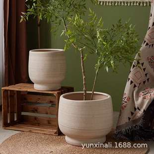 特大号陶瓷花盆圆口30cm以上大口径南天竹专用酒店组合盆家用透气